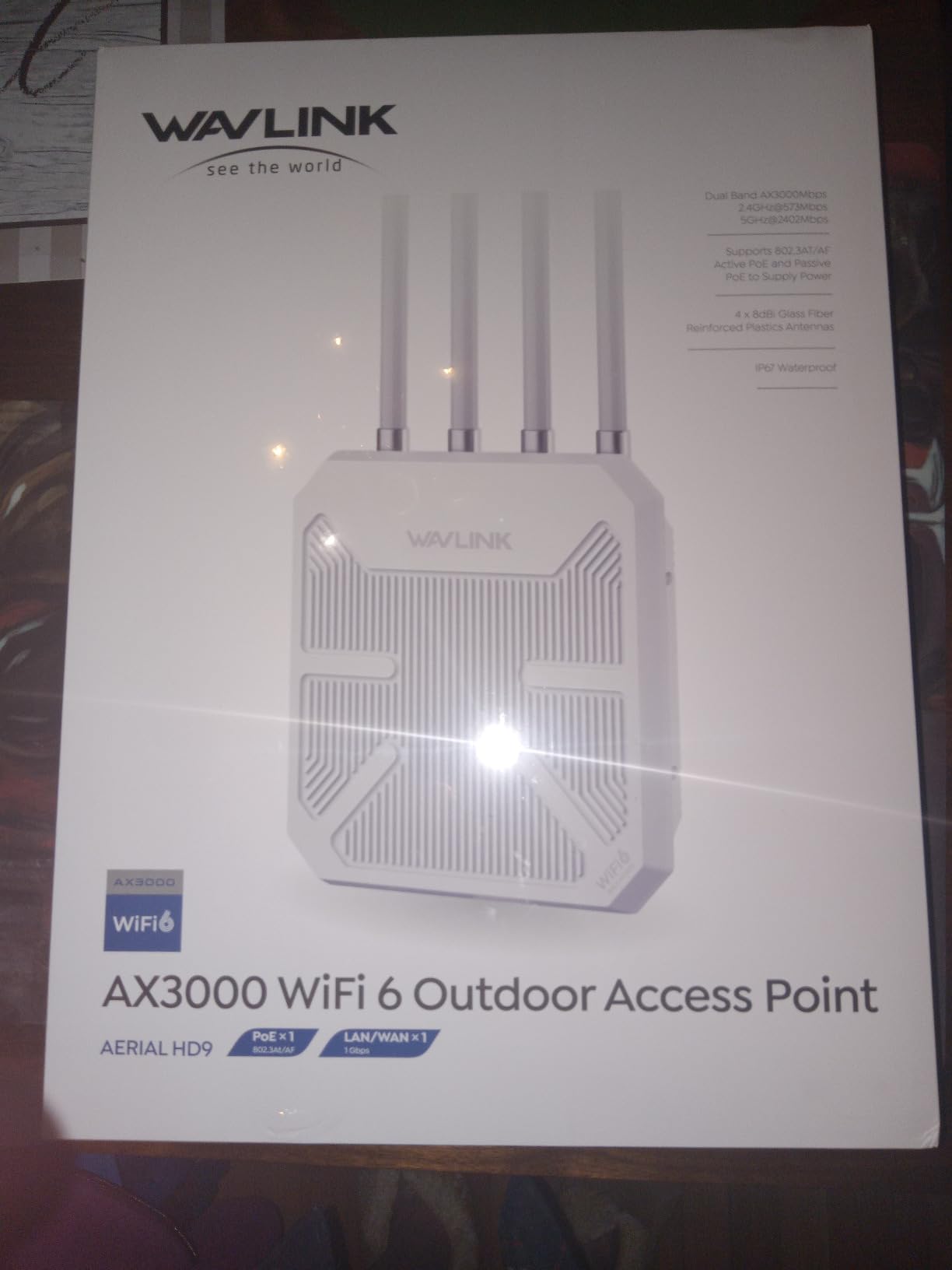 WAVLINK AX3000 Outdoor WiFi 6 Extender Long Range, Outdoor Wireless Access Point, Active PoE, 4x8dBi Antennas,Work with Starlink/Cameras/Router,IP67,Up to 256 Devices for Farm,Yard,RV customer photo 1
