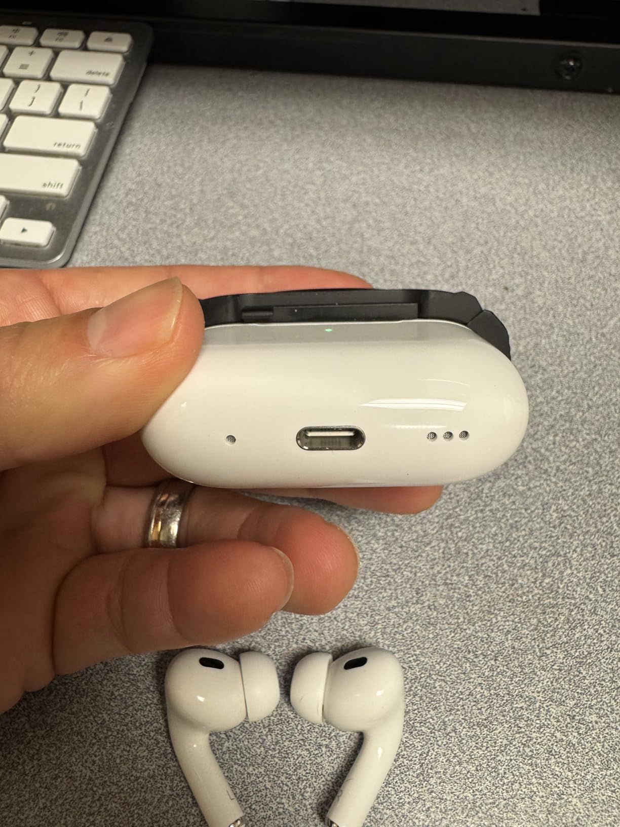 AirPods Pro 2 Wireless Earbuds, Active Noise Cancellation, Hearing Aid Feature, Bluetooth Headphones, Transparency, Personalized Spatial Audio, High-Fidelity Sound, H2 Chip, USB-C Charging customer photo 2