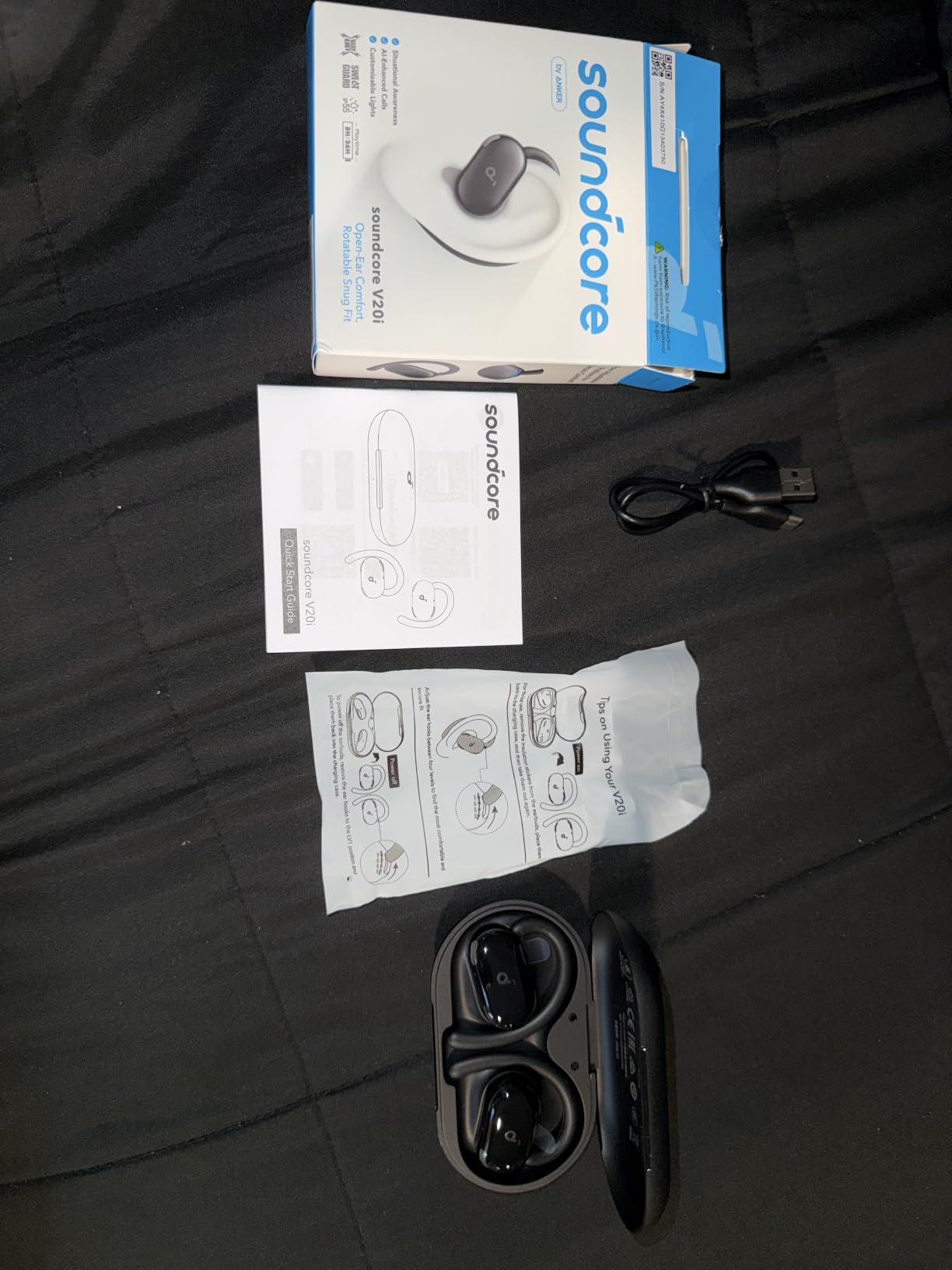 Soundcore V20i by Anker Open Ear Earbuds, Open Ear Headphones True Wireless | Adjustable Hooks, Ultra-Comfort, Snug Fit, Power Sound, Clear Calls, IP55, 36H Playtime, Bluetooth 5.4, Multipoint Connection customer photo 2