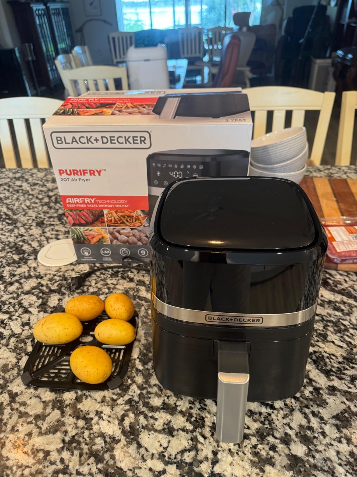 BLACK+DECKER Purifry 2QT Digital Air Fryer | Compact 2QT air fryer with Air Crisp technology, 9 presets and dishwasher-safe nonstick basket. customer photo 2