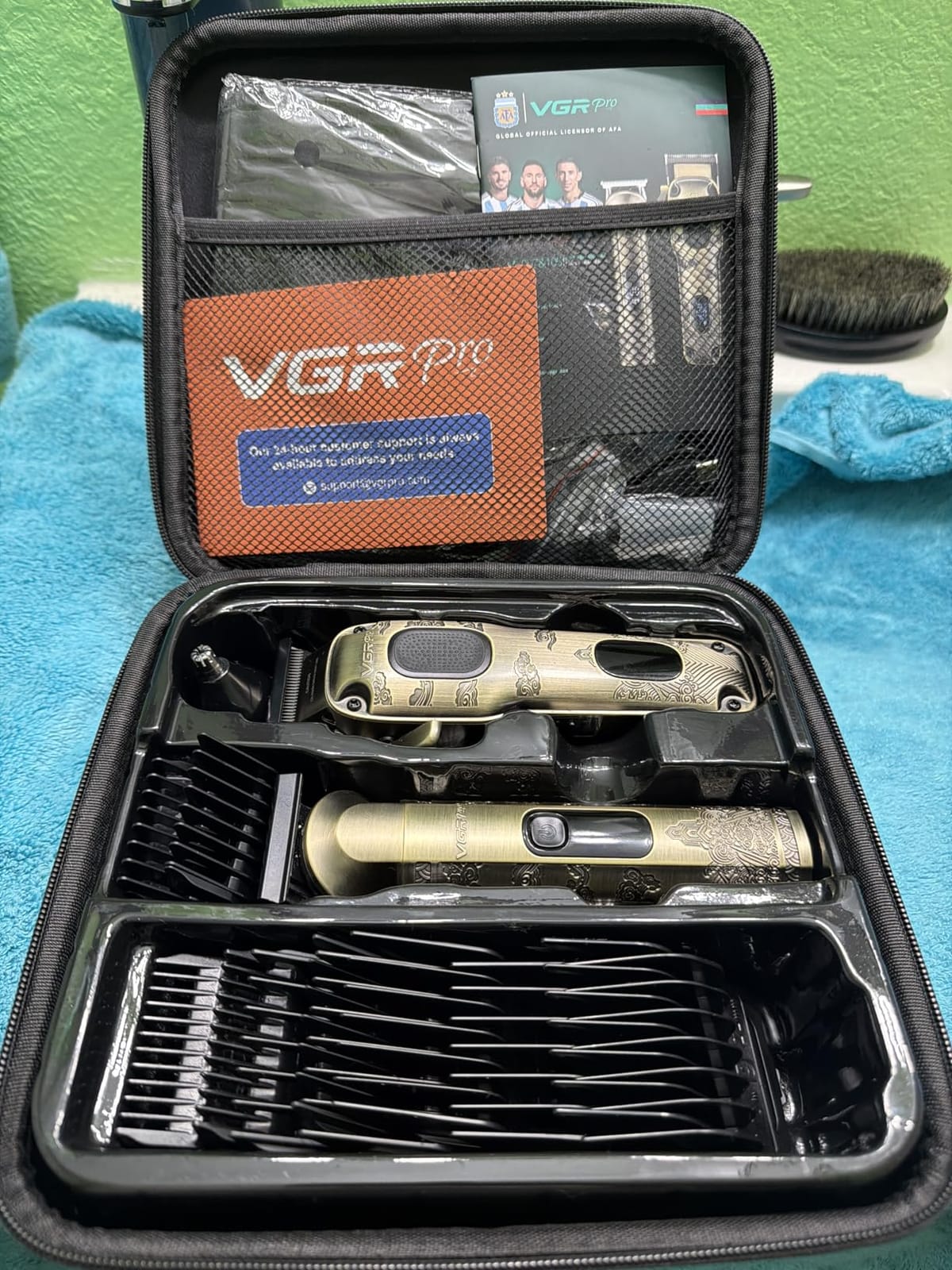 VGRPRO Hair Clippers for Men Professional, Cordless Clipper and Trimmer Set | 7000RPM Grooming Kit with EVA Case, LED display, 14 Guide Combs (including Right & Left Ear Taper Combs), Nose Trimmer Head customer photo 2