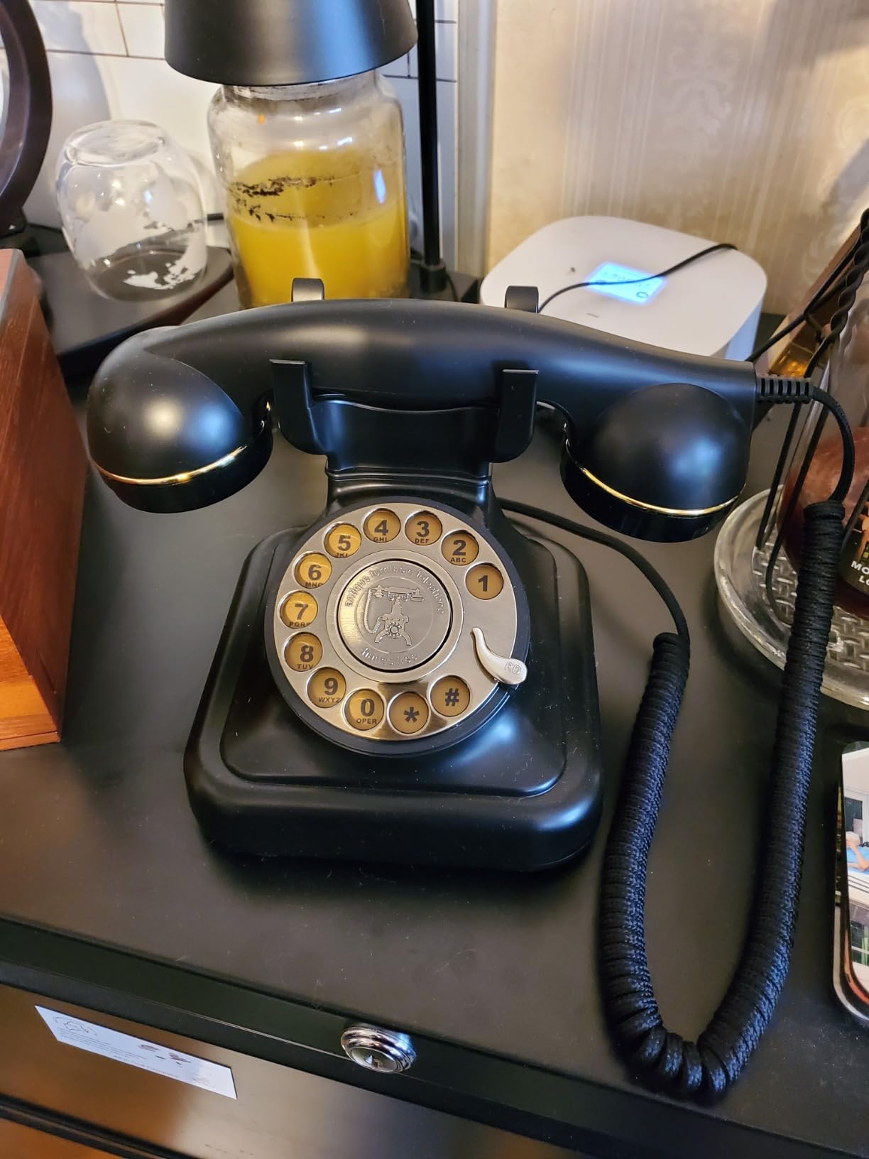 Retro Rotary Phones for Landline Classic Corded Desk Phone, Vintage Old Fashioned Rotary Telephone with Ringer Off & Redial Function for Home House customer photo 2