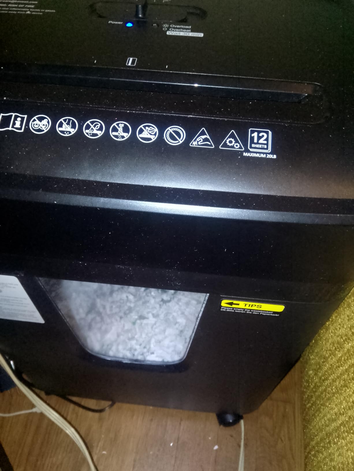 Bonsaii 12-Sheet Cross Cut Heavy Duty Paper Shredder for Home Office | P-4 Security Level, Jam-Proof System, 5.5Gal Pullout Bin with Casters, Shredder for CDs & Credit Card C282-A customer photo 1