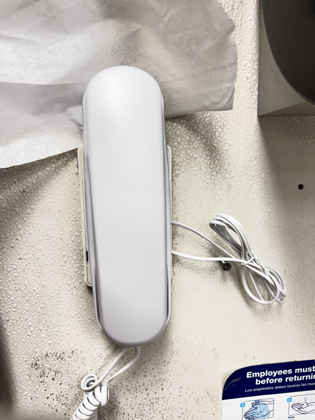 White OF-990 Slimline Wall-Mountable Basic Corded Telephone No AC Power Required customer photo 2