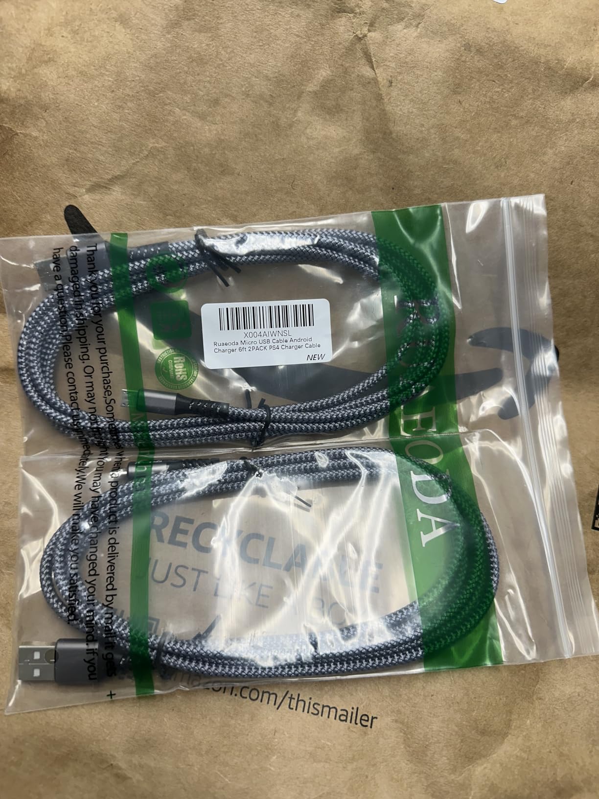 6ft Micro USB Cable 2-Pack, Heavy Duty Pet-Proof Braided Android Charger Cord, Fast Charging Wire with 25000+ Bend Lifespan for PS4 Controller, Kindle & Legacy Tech (Space Grey) customer photo 1