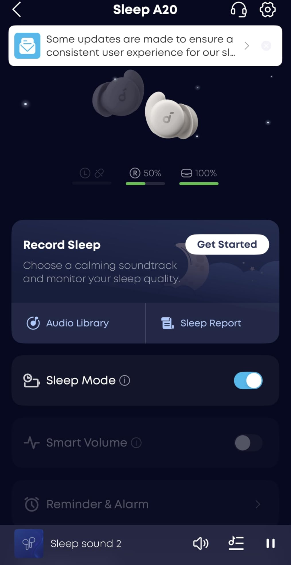 Soundcore Sleep A20 by Anker Sleep Earbuds, Noise Blocking Sleep Headphones, Small Earplugs for Side Sleepers, 80H Playtime, Stream Content via Bluetooth 5.3, Sleep Monitor, Personal Alarm (Renewed) customer photo 1