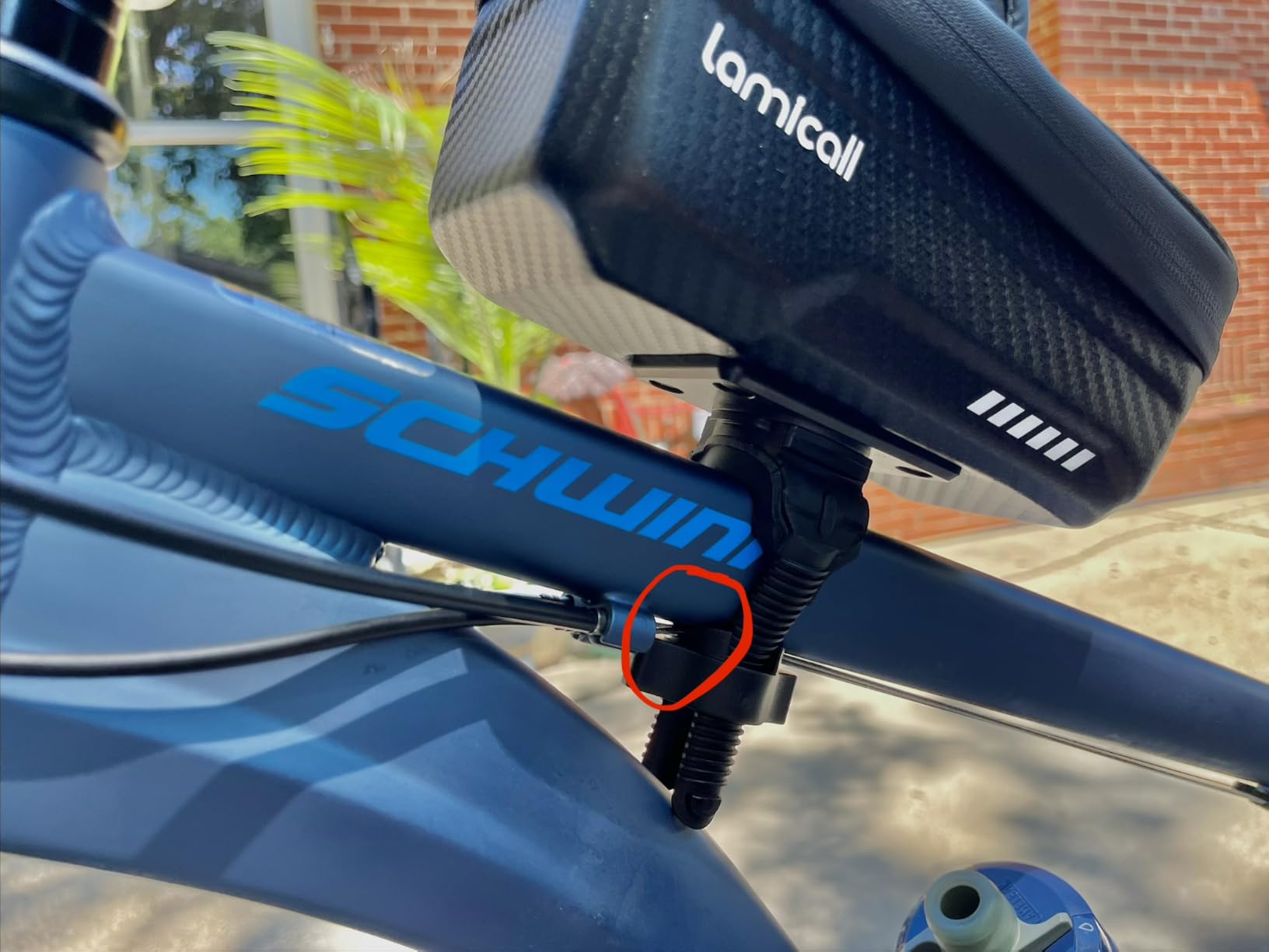 Lamicall Bike Frame Bag Waterproof - [1s Release] Bike Phone Mount Holder | 2 in1 Bicycle Top Tube Bag, Cycling Pouch with Rain Cover, Bikes Accessories Gifts for Phones Under 7