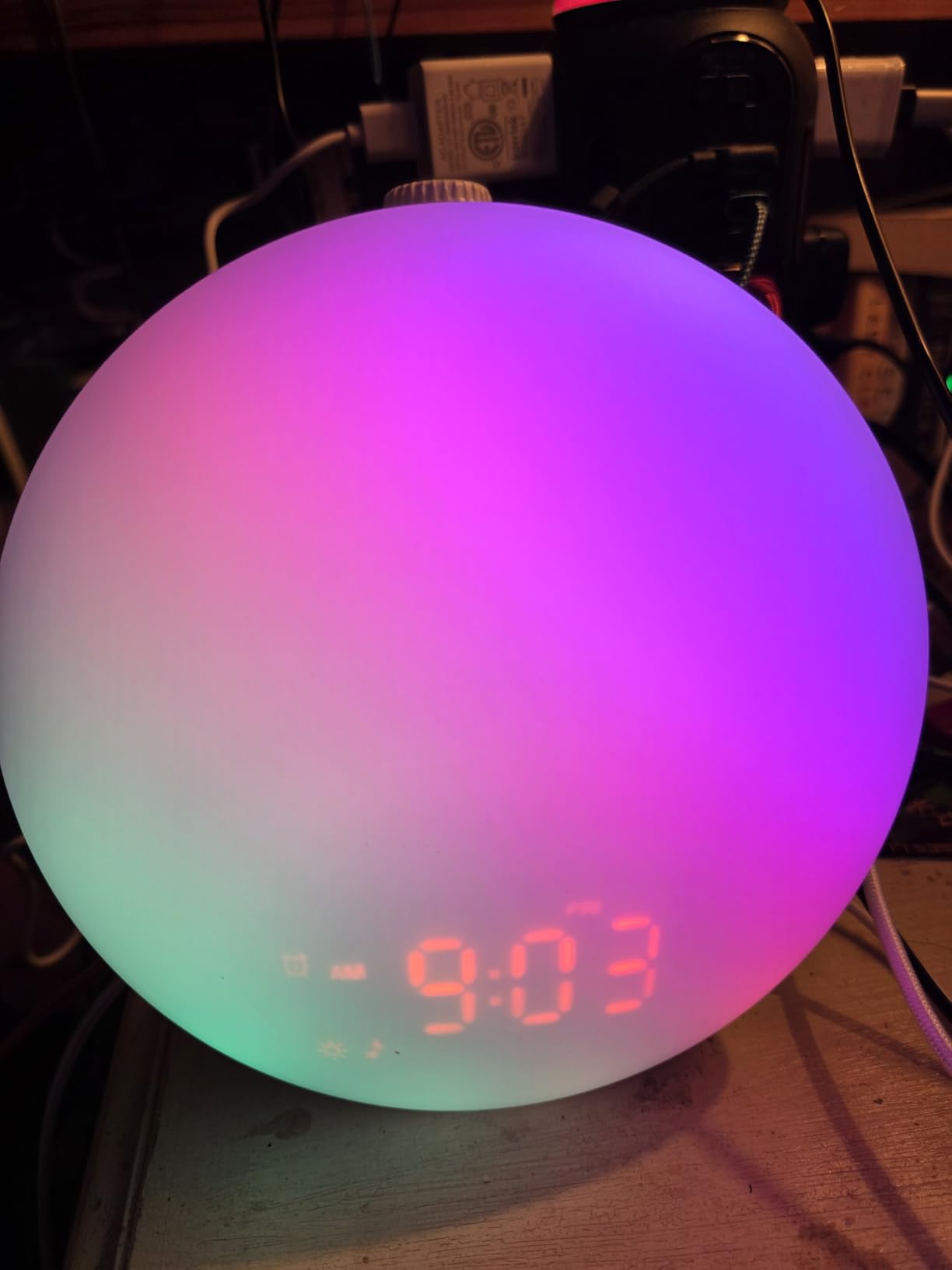 JALL Sunrise Alarm Clock White Noise Machine with 25 Nature Sleep Sounds, Fully Dimmable Clock for Bedrooms, Heavy Sleepers, 17 Light Modes, Bluetooth Speaker customer photo 1