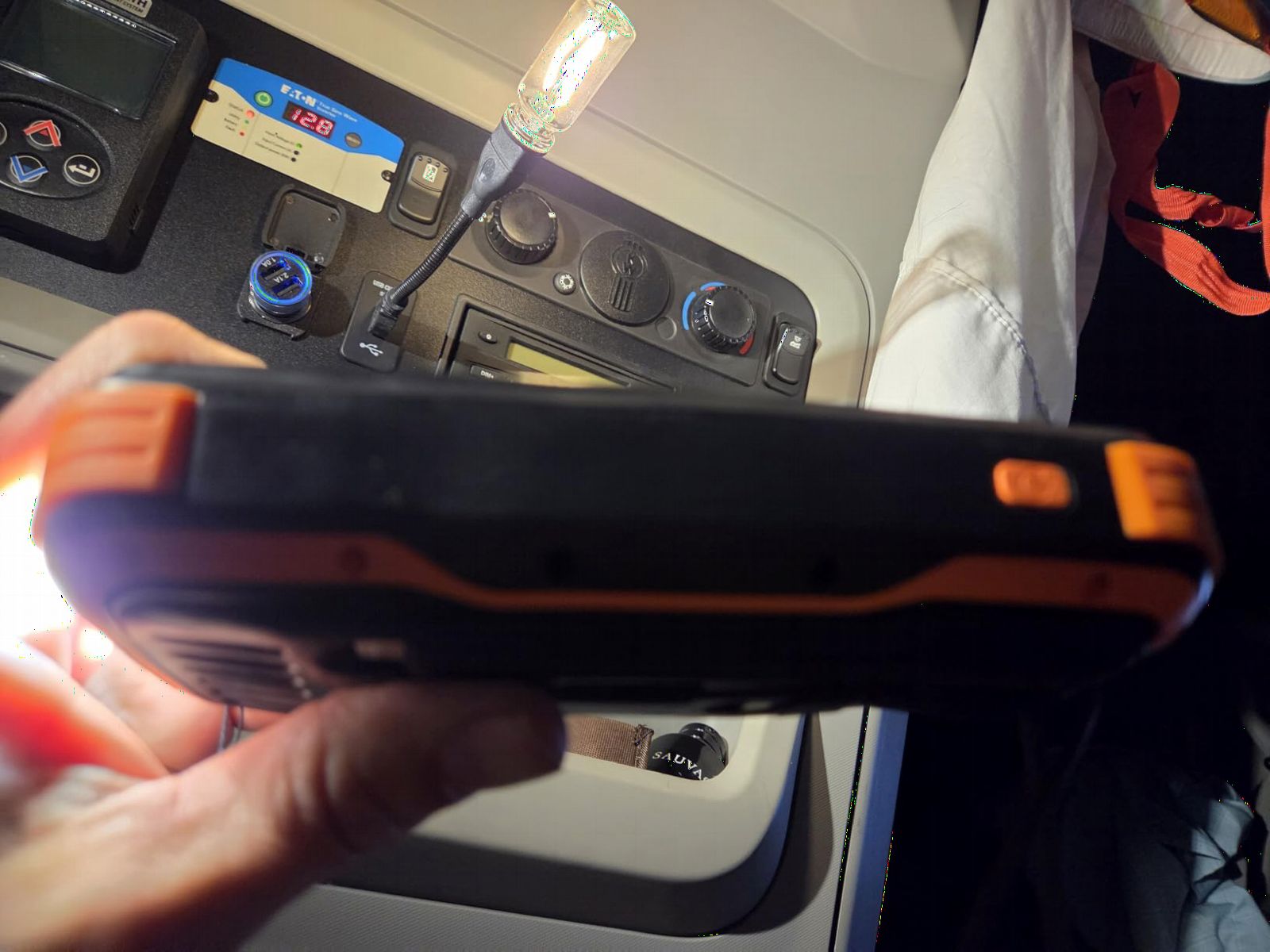 Solar Charger Power Bank, PD 20W Fast Charging External Batter, 40000mAh Portable Phone Charger Built in 4 Cables with Dual Bright Flashlights for Camping, Hiking, and Outdoor Use customer photo 1