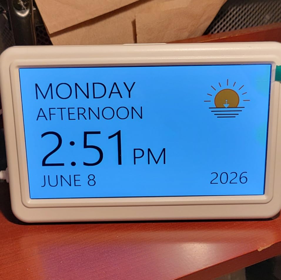 Clock with Day and Date for Elderly, 7
