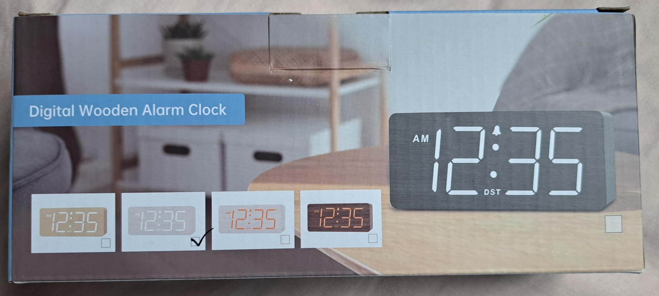 DreamSky Wooden Digital Alarm Clock for Bedroom with Large Numbers | Desk Clock for Living Room Office, Loud Alarm for Heavy Sleepers Adults, Volume Control, Dimmer, DST, Wood Decor (Plug-in) customer photo 1