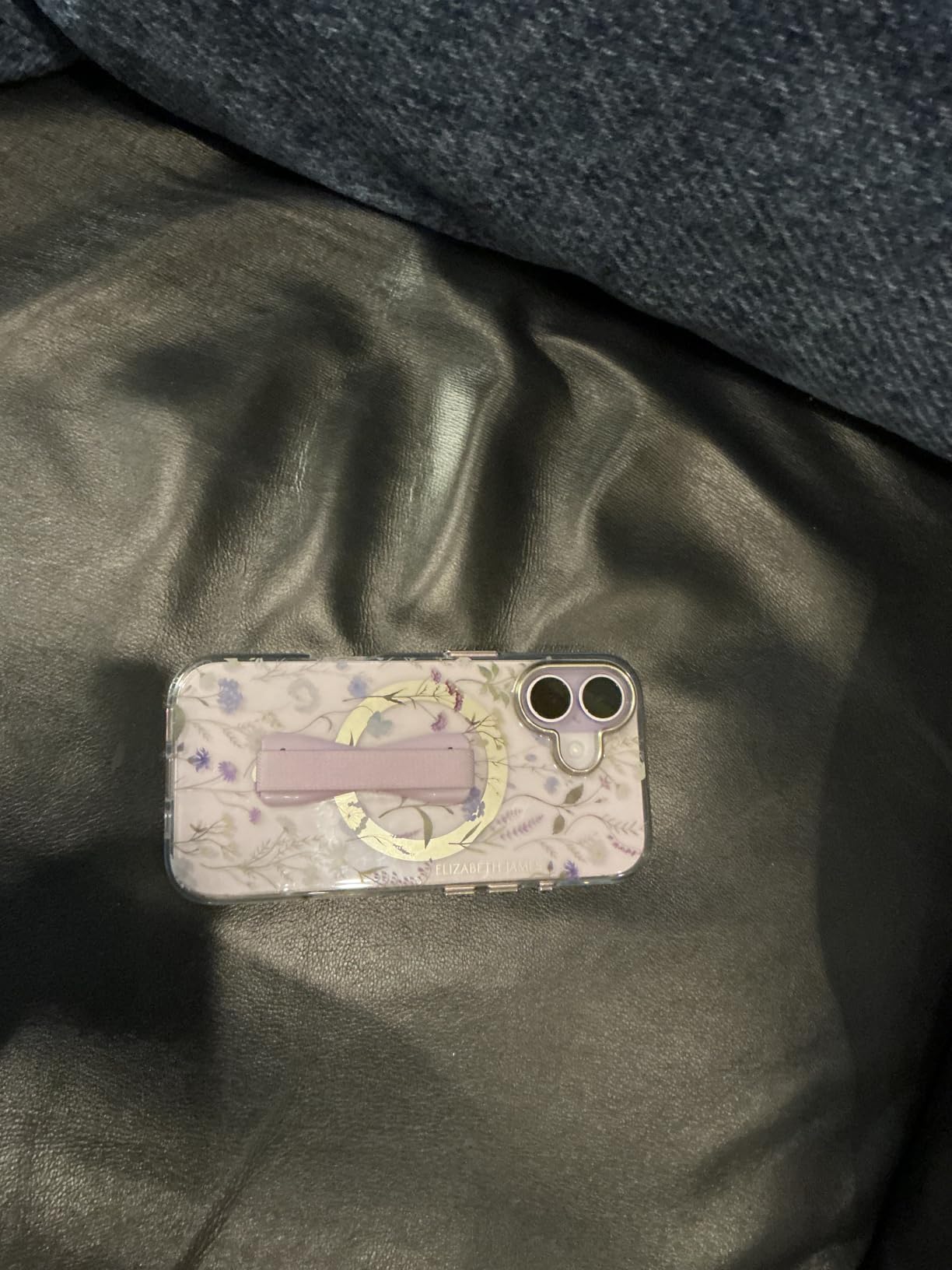 LOVEHANDLE Universal Phone Grip for Smartphones & Mini Tablets - Phone Holder for Hand - Wireless Charging Compatible - Made in the USA - Solid Lavender customer photo 1