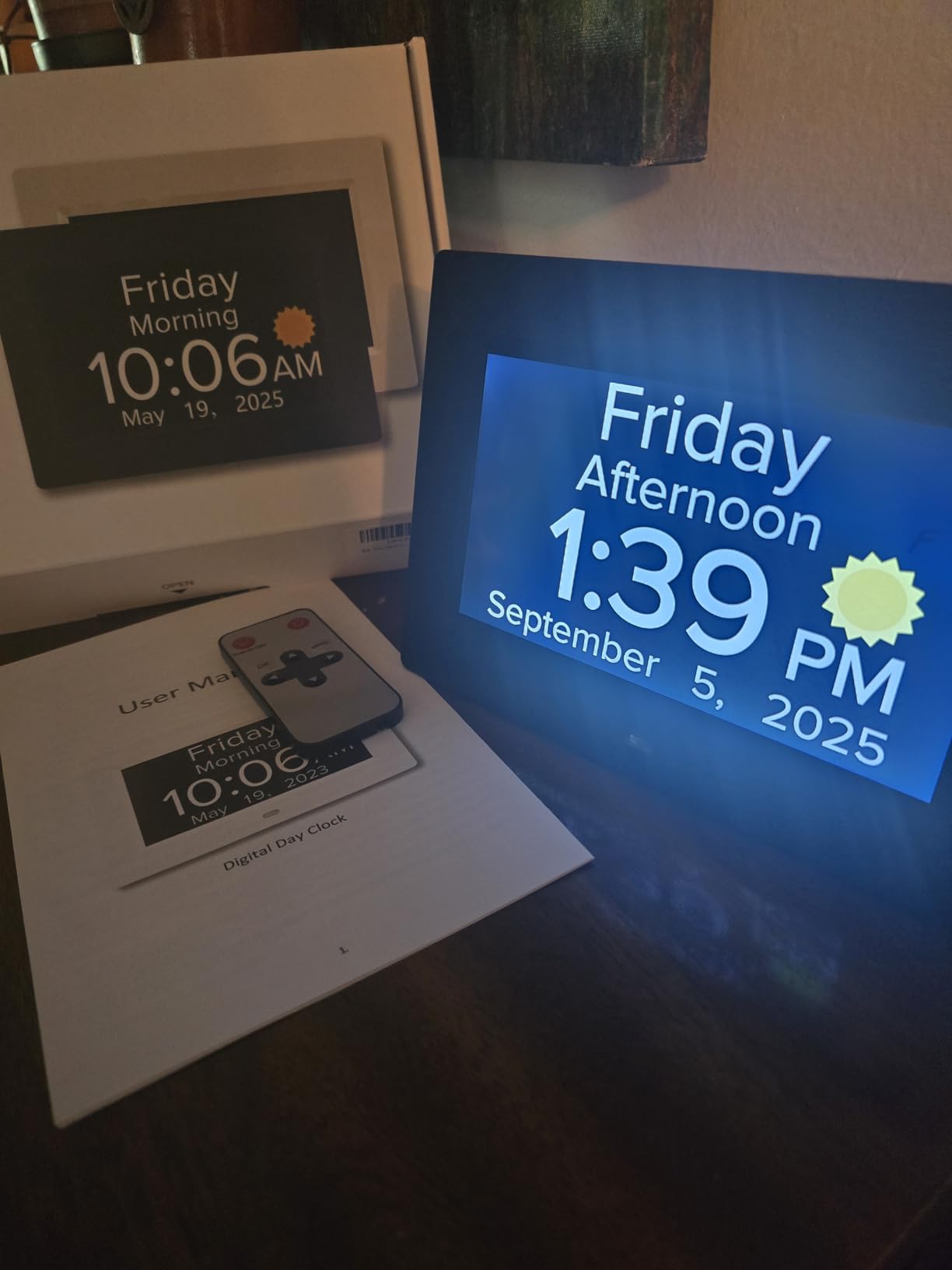 Digital Alarm Clock with Date and Day of Week for Dementia Seniors, Voice Announcement Time, Multiple Alarm Sets, Auto DST, Gifts for Elderly People with Dementia - Black customer photo 2