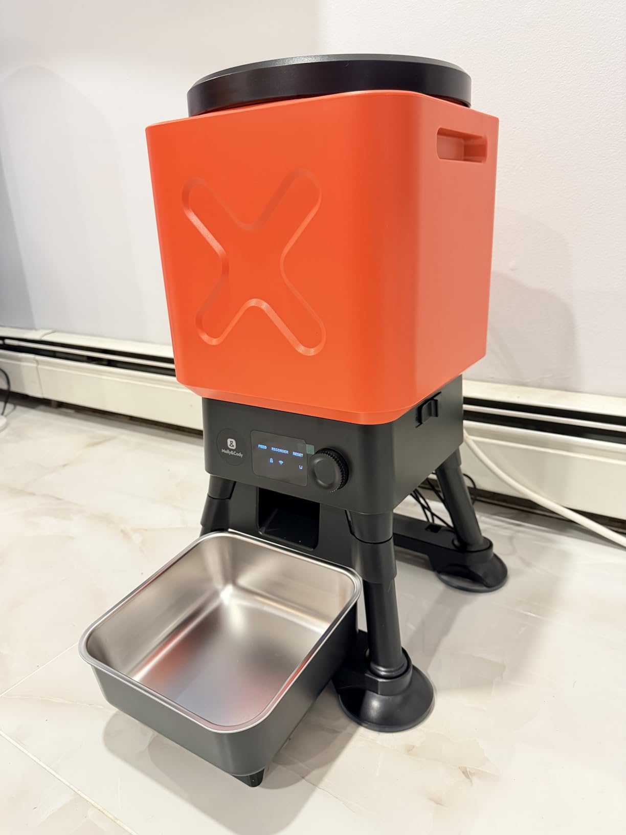 Automatic Dog Feeder for Large Dogs, 14L Capacity, Remote Feeding, Anti-Blockage System, Timed Auto Dog Food Dispenser, 2.4G WiFi App Control,Dual Power Supply,Stainless Steel Bowl customer photo 1