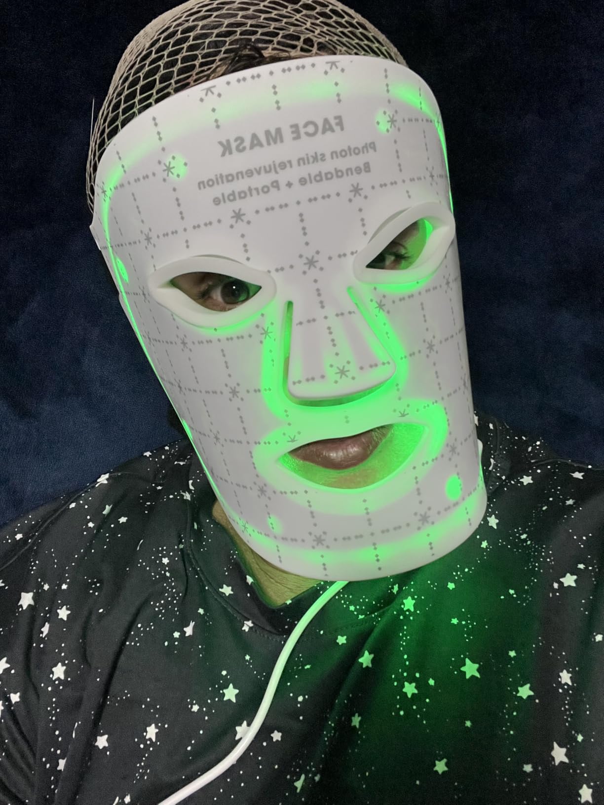 FDA-Cleared LED Light Therapy Mask, 7-Color Red Light Therapy for Face Anti-Aging, Wrinkle Reduction & Acne, Rechargeable Soft Silicone Home Skincare Device | 660nm 850nm Infrared Wireless Red Light Therapy Mask for Sensitive Skin, 5 Adjustable Levels 70 LEDs 3 Hours Battery Last customer photo 1
