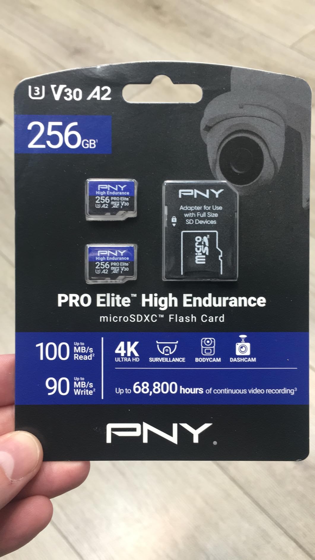 PNY 256GB PRO Elite High Endurance microSDXC Flash Memory Card | C10 U3 V30 A2, UHS-I, 4K UHD, Up to 68.8K Recording Hours, Up to 100/90MB/s Read/Write, Surveillance Cameras, Home Security customer photo 1
