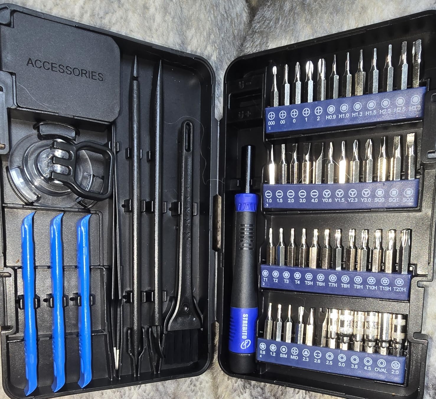 STREBITO Small Precision Screwdriver Set 64-piece with Torx, Triwing, Pentalobe, Electronics Repair Tool Kit for Computer, PC, Laptop, Macbook, Tablet, Phone, PS5, XBOX, Switch, Glass, Ring Doorbell customer photo 2