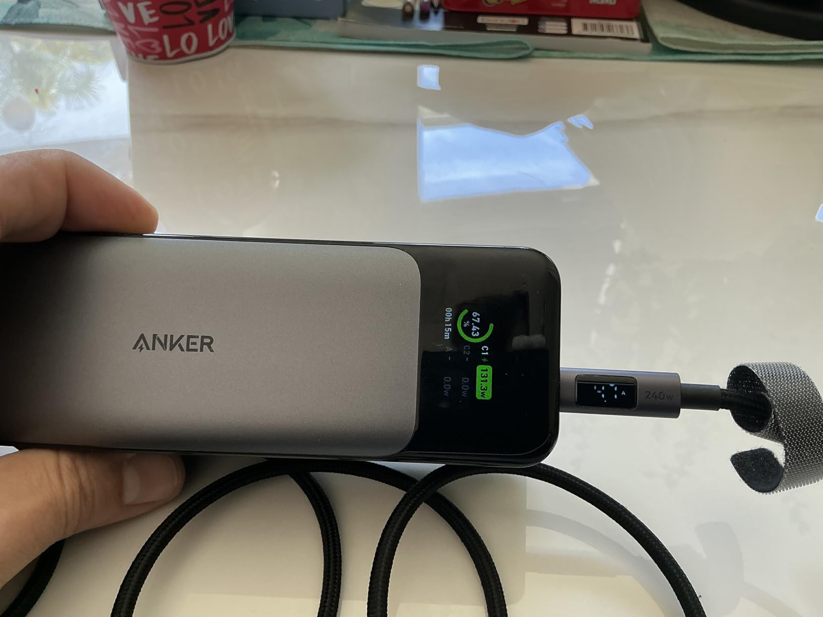 UGREEN USB C 240W Cable with Digital Display, PD 100W Fast Charging, 6.6FT customer photo 1