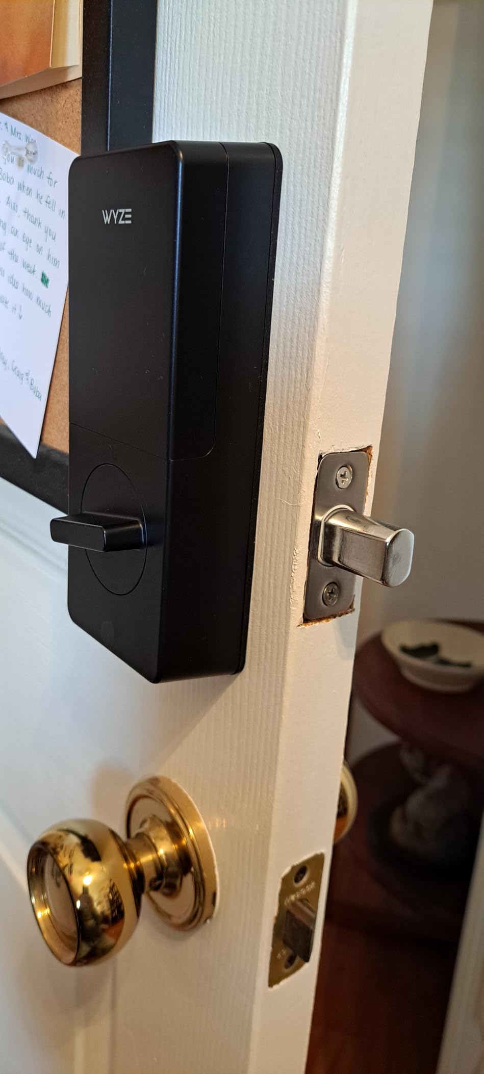 Wyze Auto-Lock Bolt v2, Fingerprint Keyless Entry Smart Lock, AI Learning Scanner with Wi-Fi Front Door Lock Deadbolt, Auto-Lock, 8 Months Battery, BHMA2, IP53, Anti-Peep Keypad, Backup Keys customer photo 2