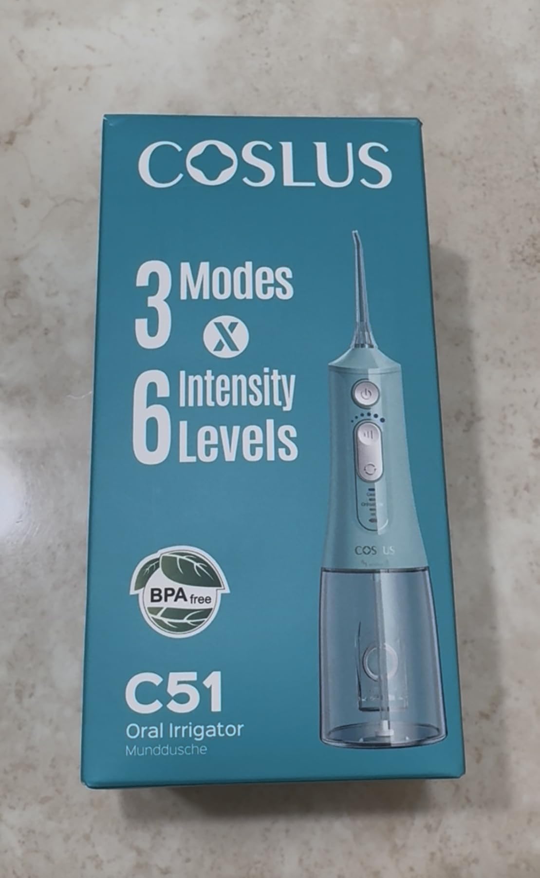 COSLUS ADA Accepted C51 Water Dental Flosser for Teeth, 3 Modes 6 Pressure | Water Dental Pick for Orthodontic, Braces, Sensitive Gums, Multiple Users, Compact for Travel Built-in Nozzle Storage, White customer photo 2