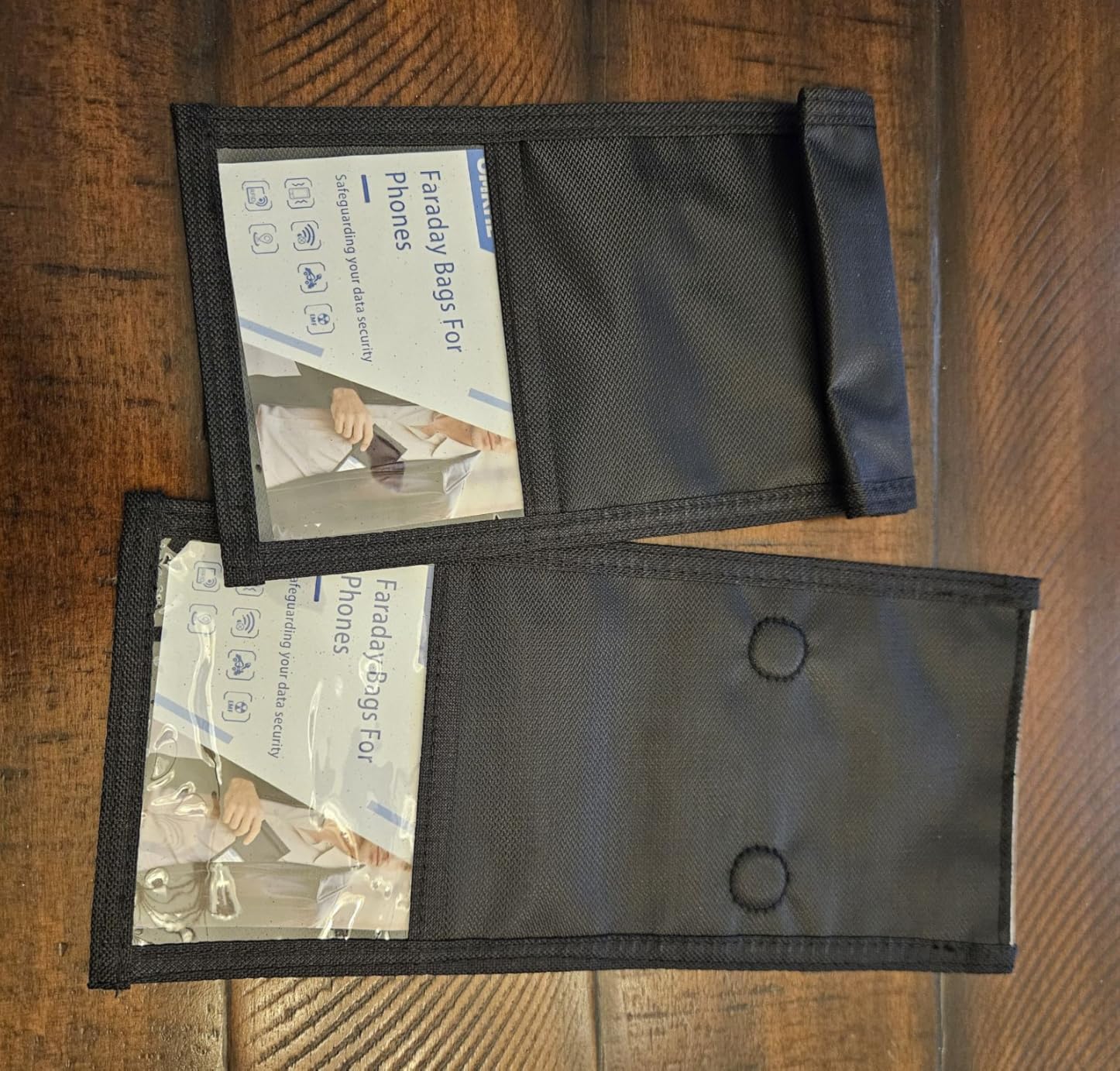 2 Pack Military Grade Faraday Bags for Smartphones | Signal Blocking; Magnetic Closure; Personal card slot; Anti-Tracking Anti-Hacking customer photo 2