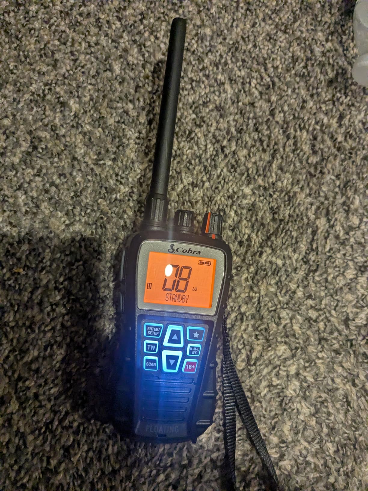 Cobra BlueBound 350 VHF Handheld Marine Radio - Black - 6-Watt, Floating, Long Range, NOAA Weather Alerts, International Functionality, IPX7 Waterproof, USB-C, Submersible, LCD Screen, Belt Clip customer photo 2