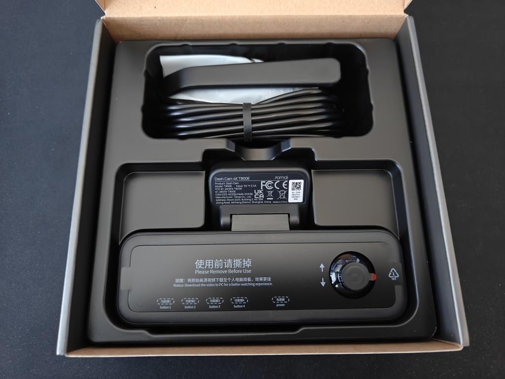 70mai 4K Dash Cam Front and Interior, 4K HDR Dash Camera with F1.55 Aperture, Wi-Fi 6, 24H Parking Surveillance, GPS, Loop Recording, 64GB Card Included, UHD Dashcam for Cars/Taxi/Uber/Lyft customer photo 1