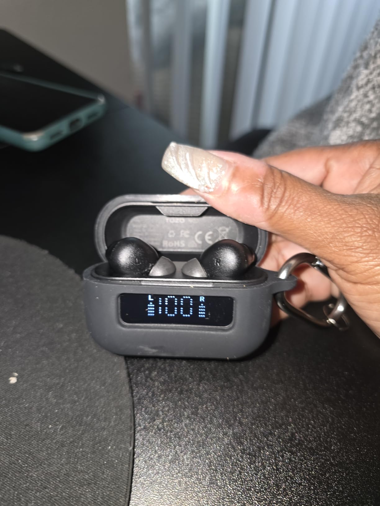 TOZO Hybrid Active Noise Cancelling in Ear Wireless Earbuds, 68H Playtime | 6 Mics AI Clear Calls, LED Display, 32 Preset EQs App, Bluetooth 5.3 Headphones, IPX8 Waterproof, Comfort Fit Ear Buds Red customer photo 1