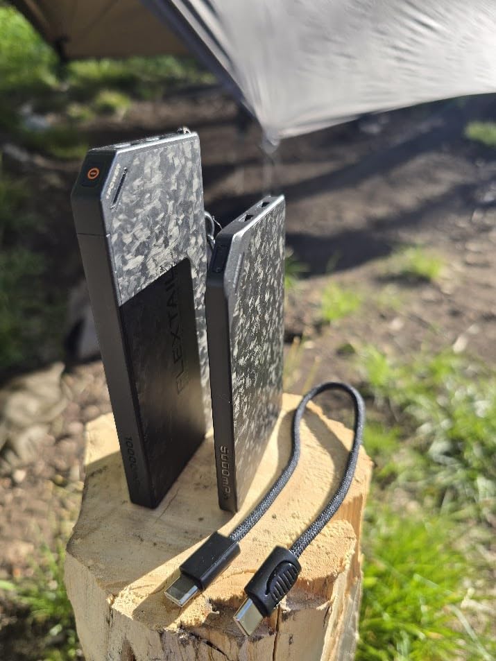 FLEXTAILGEAR 10000mAh Power Bank, Outdoor Portable Power Bank | Lightweight Outdoor Travel Fast Charging Carbon Fiber, Slim USB-C Portable Charger Battery Pack for Phones customer photo 2