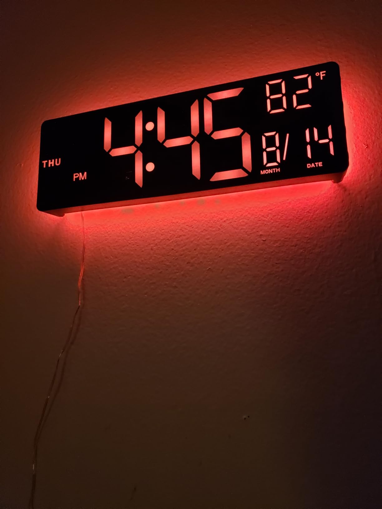 EASYERA 15'' Large Digital Atomic Wall Clock Battery Operated, No Backlight | Indoor Temperature and Humidity, Large Display, Self-Setting,Auto DST,for Kitchen/Classroom/Living Room(Battery Not Included) customer photo 1