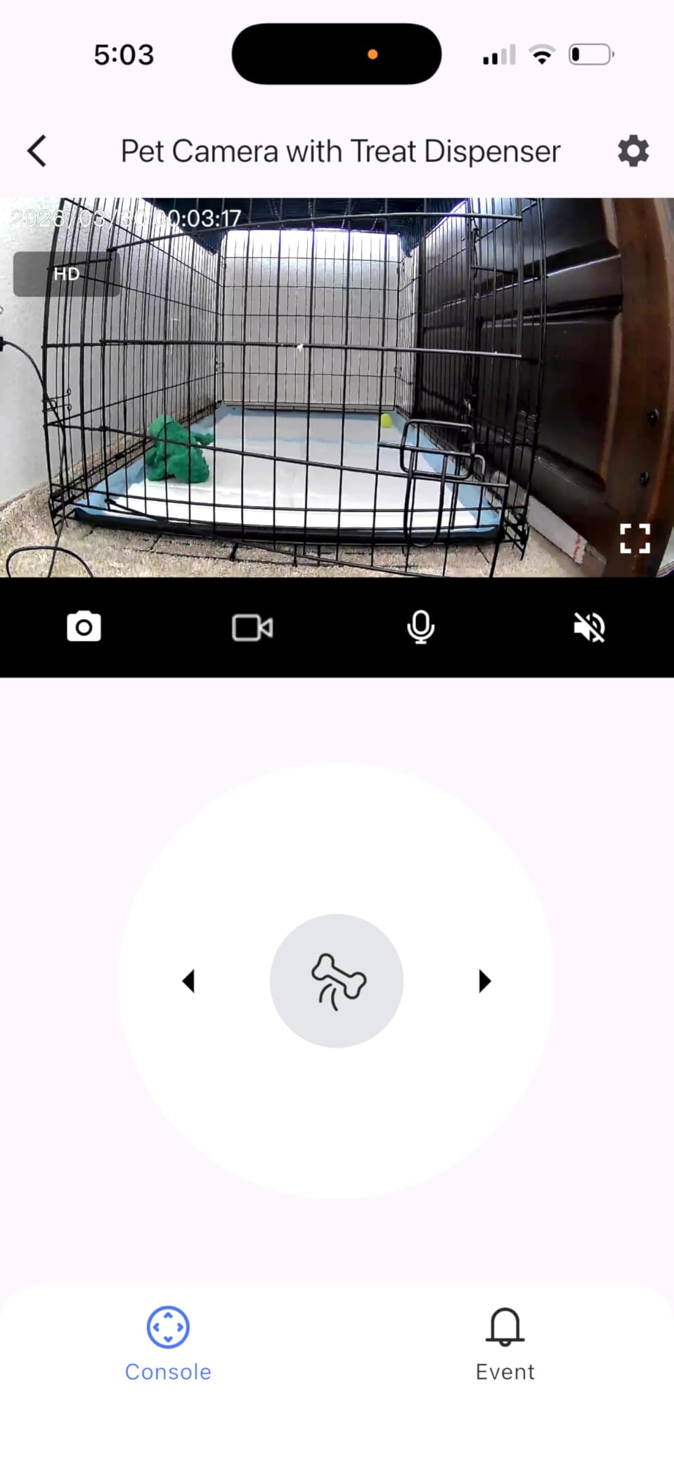 2026 3K Pet Camera Treat Dispenser, 32ft Remote Tossing for Dogs & Cats – Reduces Separation Anxiety, 360° View, Security Indoor Cam w/ Phone App, Barking Alerts, No Subscription, 5G WiFi, Robot M3 customer photo 1