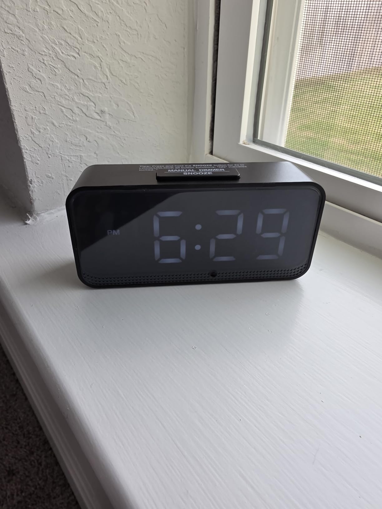 Battery Operated Small Alarm Clock: Compact Cordless Design | Digital Large Display Clock for Bedrooms Desks and Travel - Simple to Use for Seniors Teens (White Digits) customer photo 2
