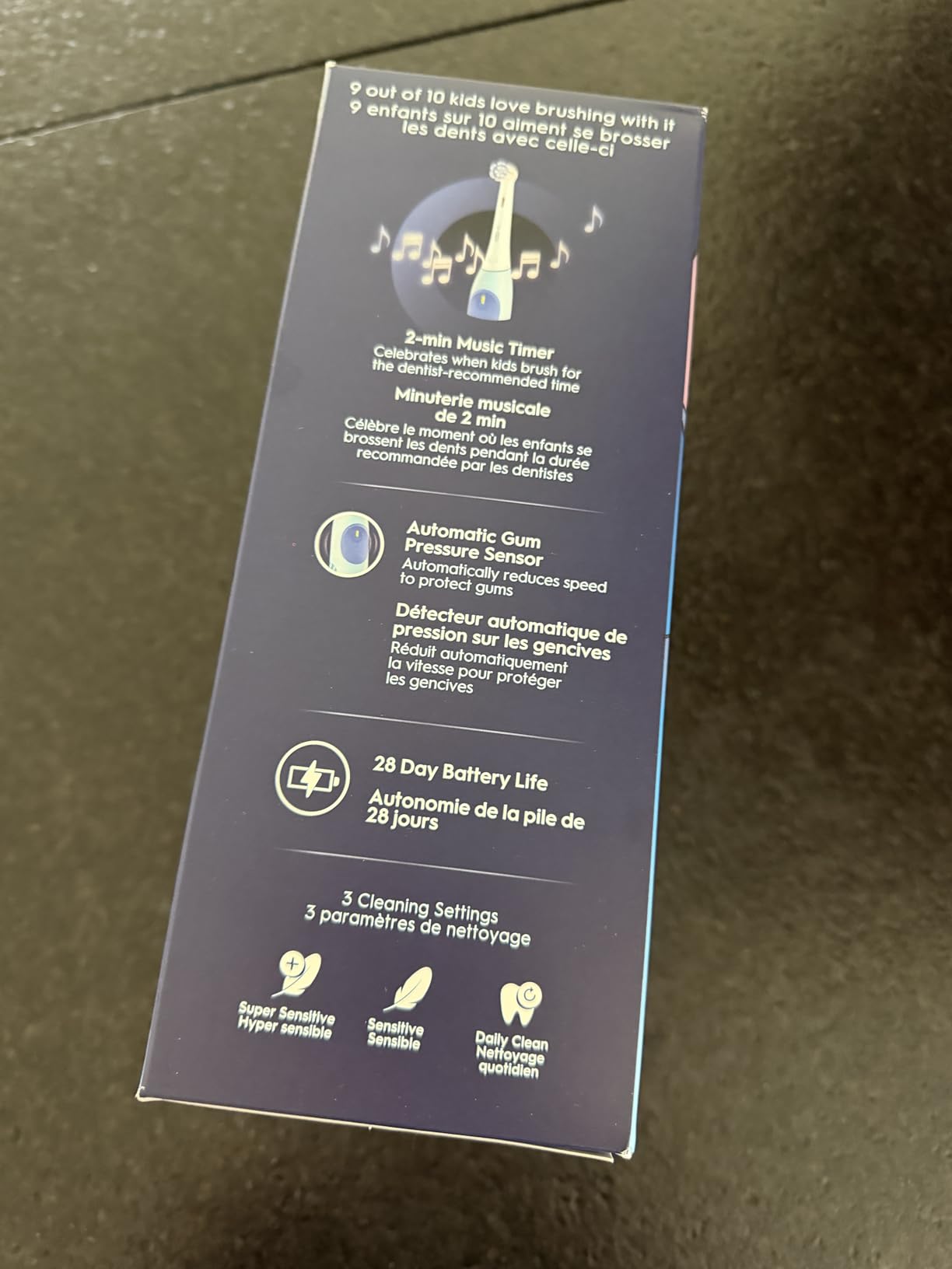 Oral-B iO Kids Limited Rechargeable Electric Powered Toothbrush, Stitch, Automatic Pressure Sensor, 3 Cleaning Settings, Music Timer, 28 Day Battery Life, Travel Case customer photo 1