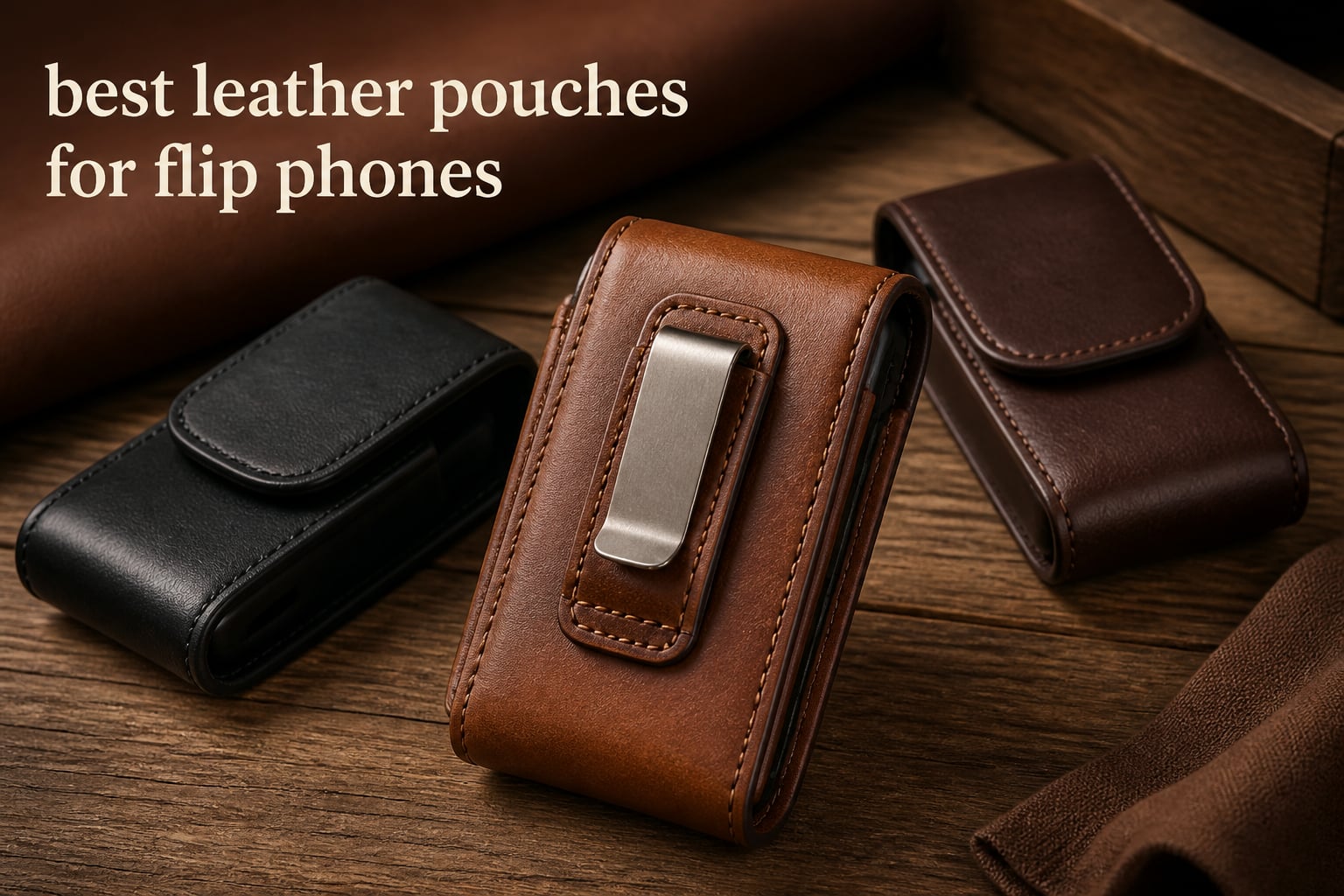 best leather pouches for flip phones