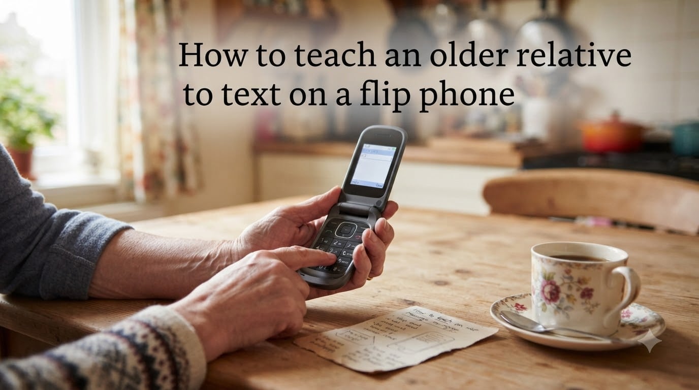 How to teach an older relative to text on a flip phone
