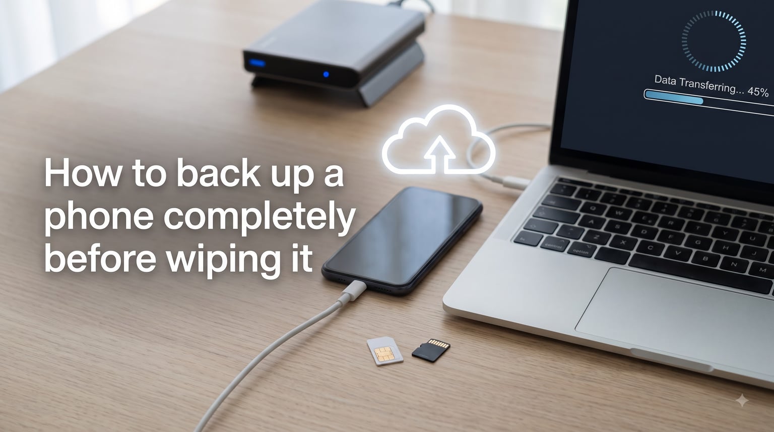 How to back up a phone completely before wiping it