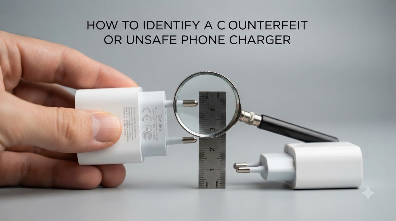 How to identify a counterfeit or unsafe phone charger