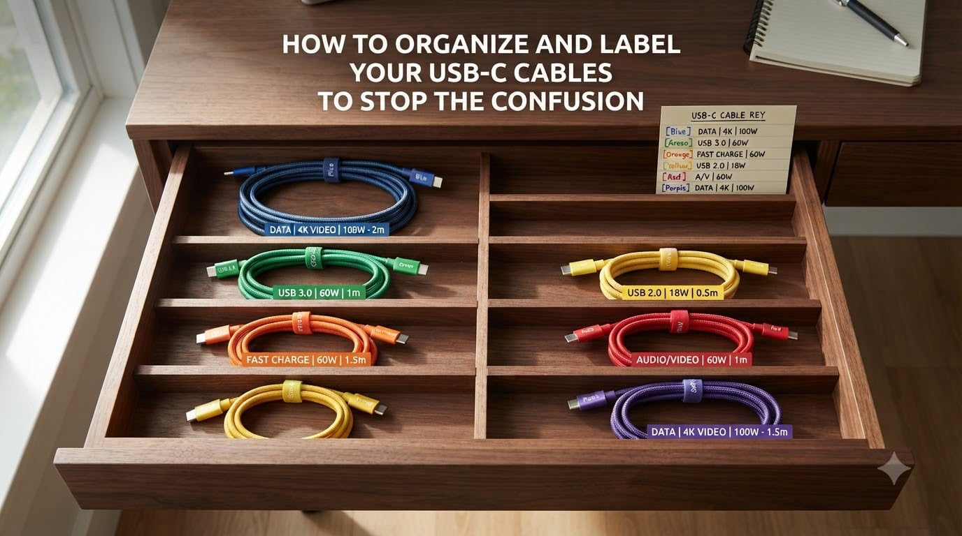 How to organize and label your USB-C cables to stop the confusion