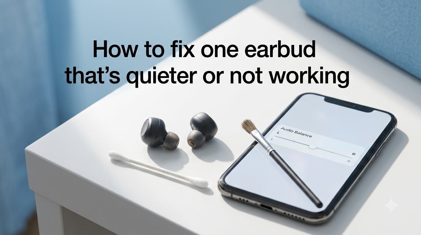 How to fix one earbud that's quieter or not working