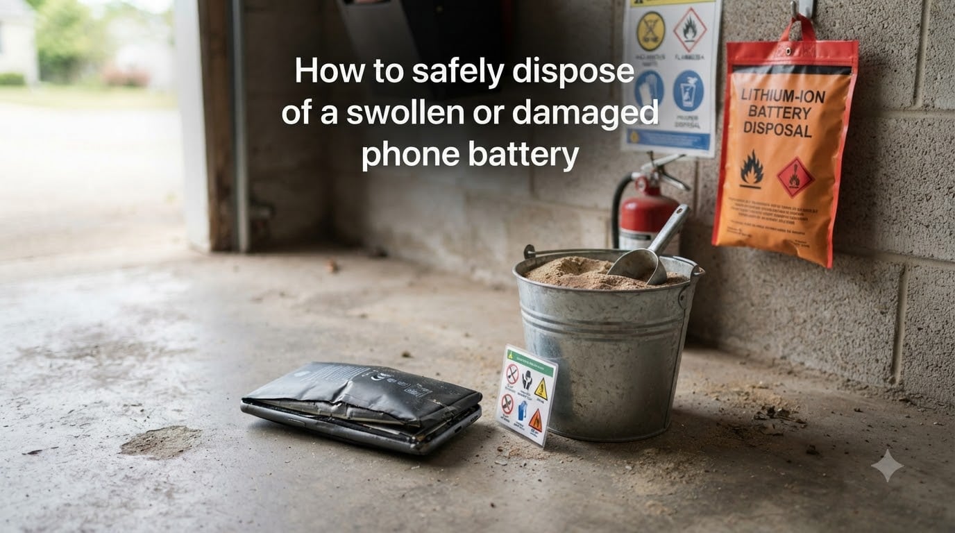 How to safely dispose of a swollen or damaged phone battery