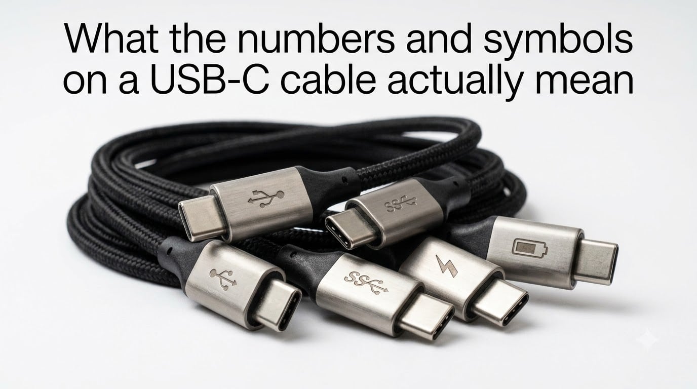What the numbers and symbols on a USB-C cable actually mean