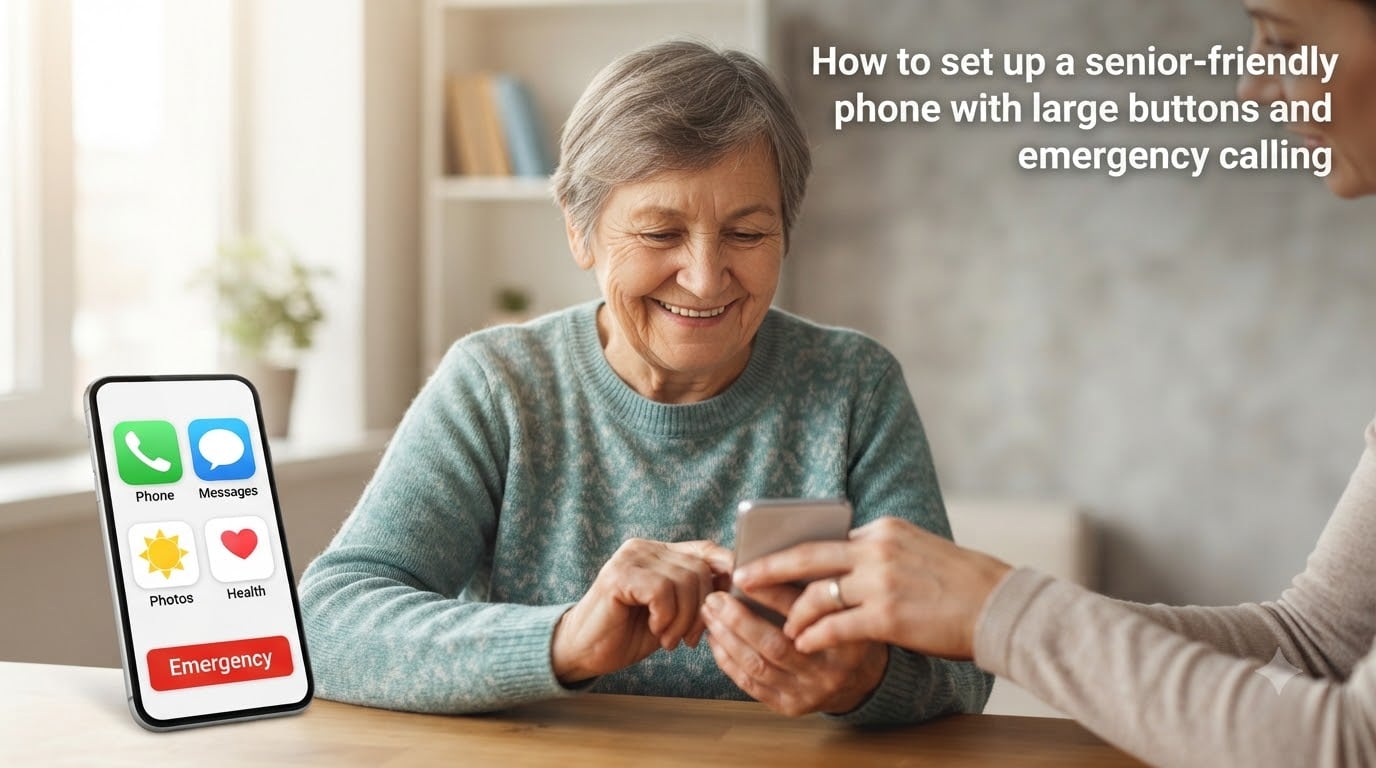 How to set up a senior-friendly phone with large buttons and emergency calling