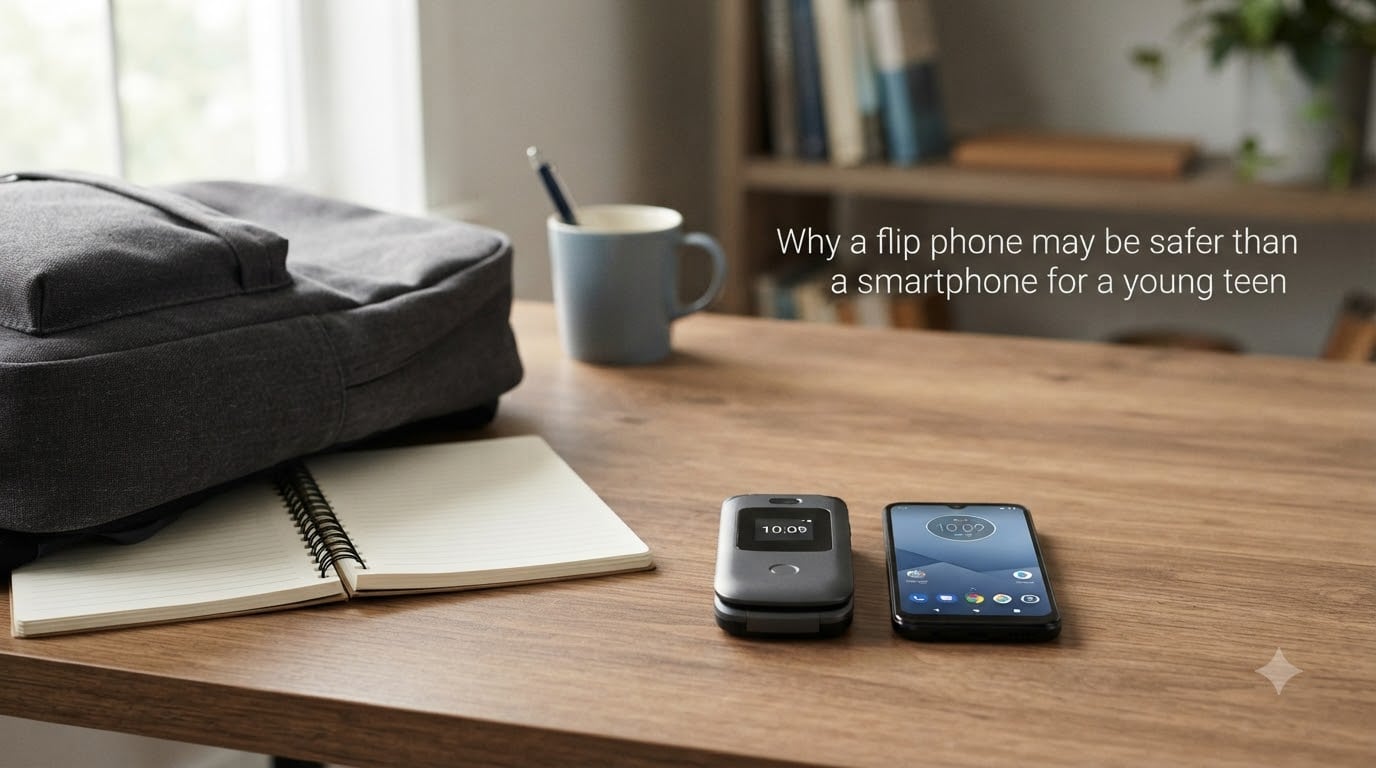 Why a flip phone may be safer than a smartphone for a young teen