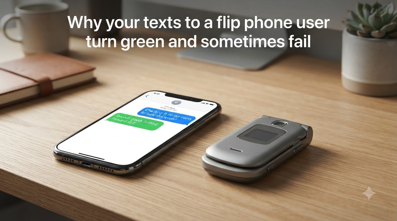 Why your texts to a flip phone user turn green and sometimes fail