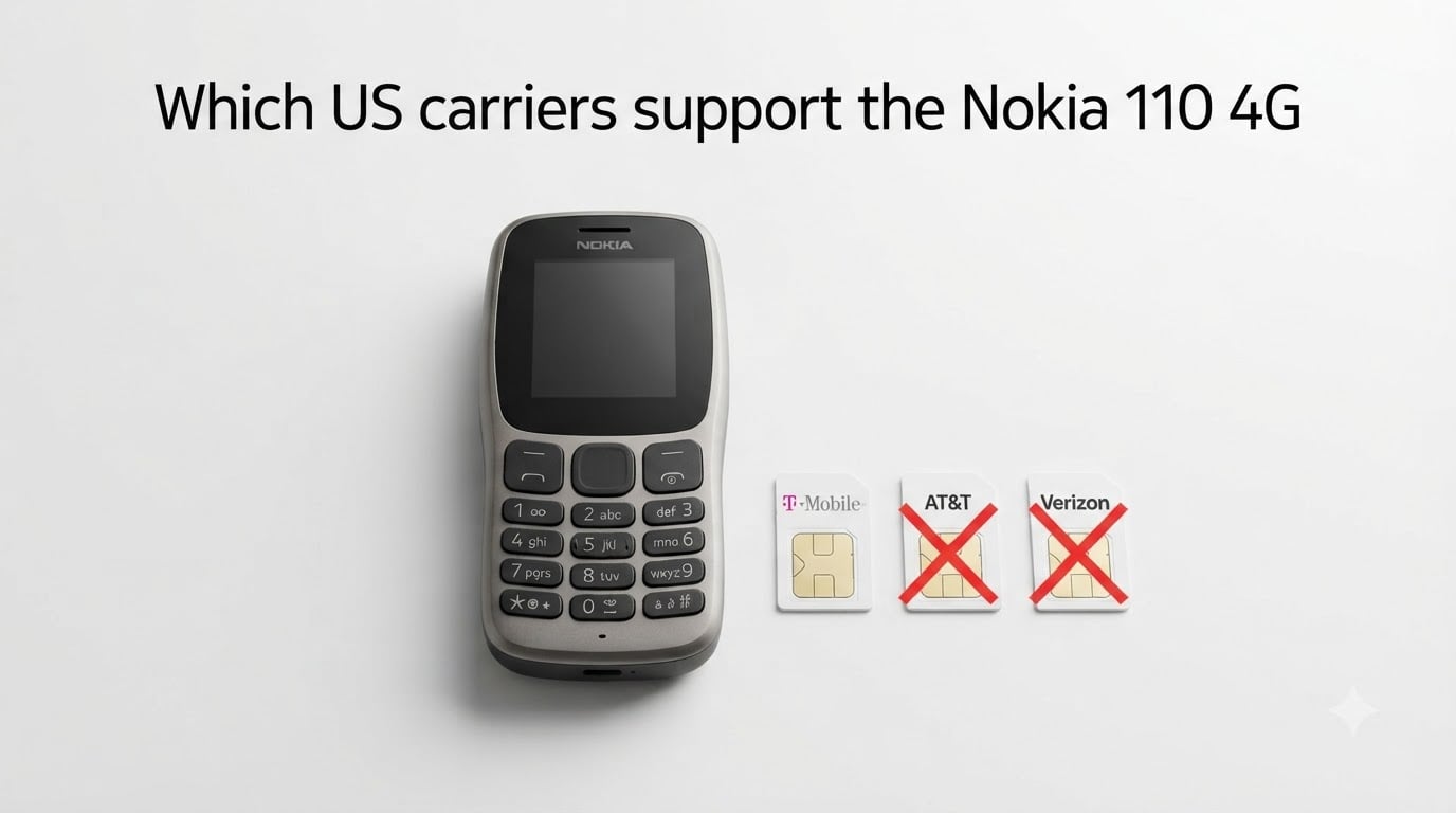 Which US carriers support the Nokia 110 4G