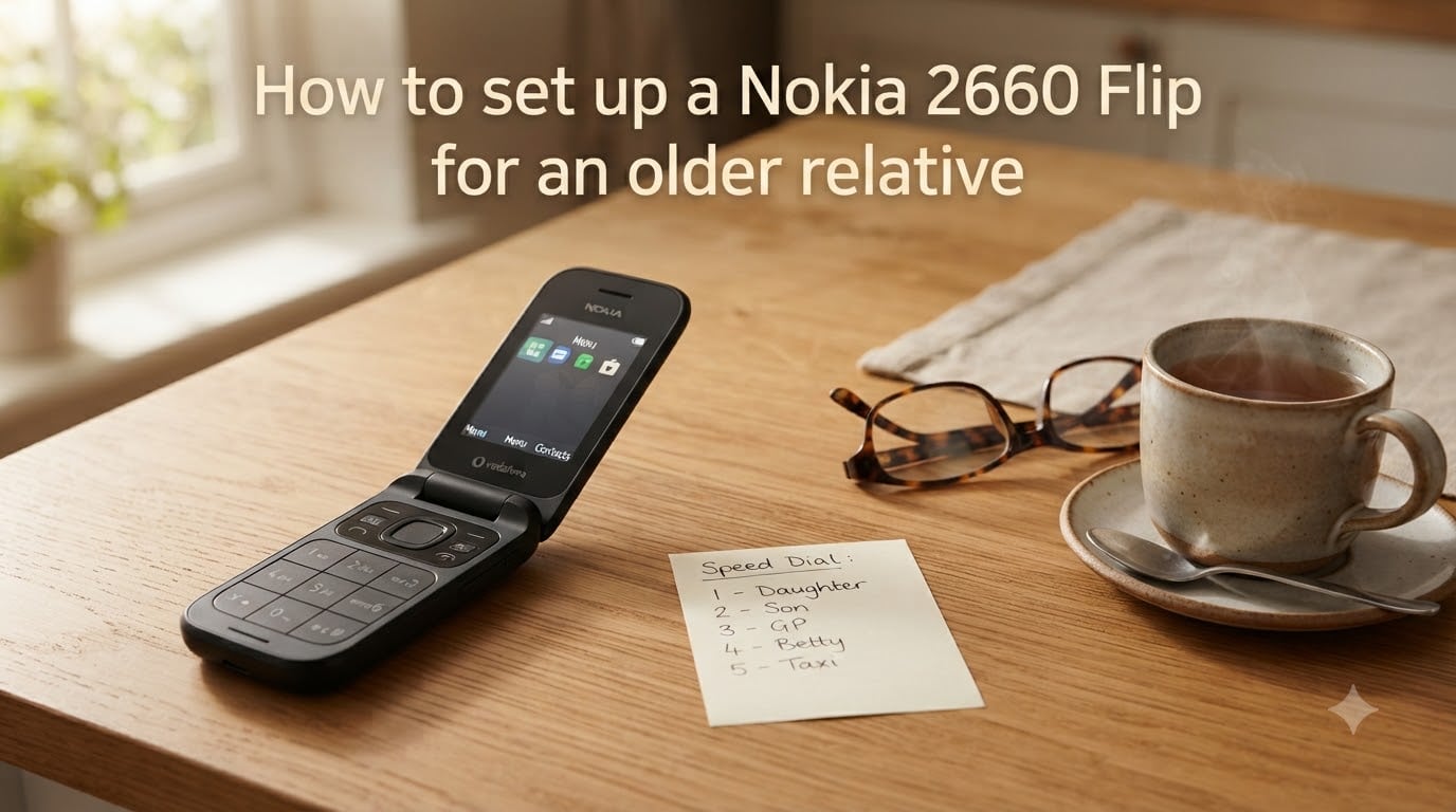 How to set up a Nokia 2660 Flip for an older relative
