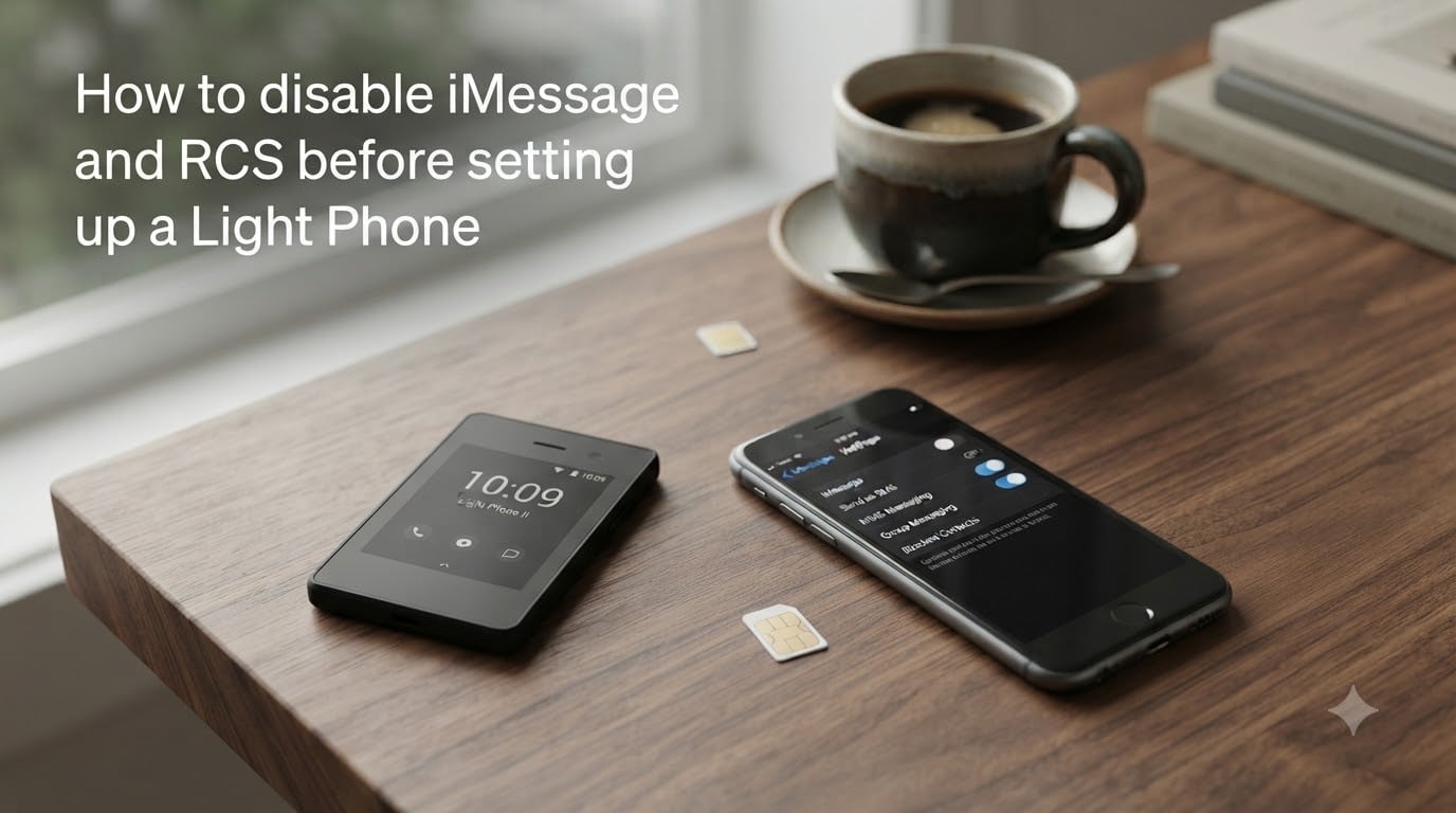 How to disable iMessage and RCS before setting up a Light Phone