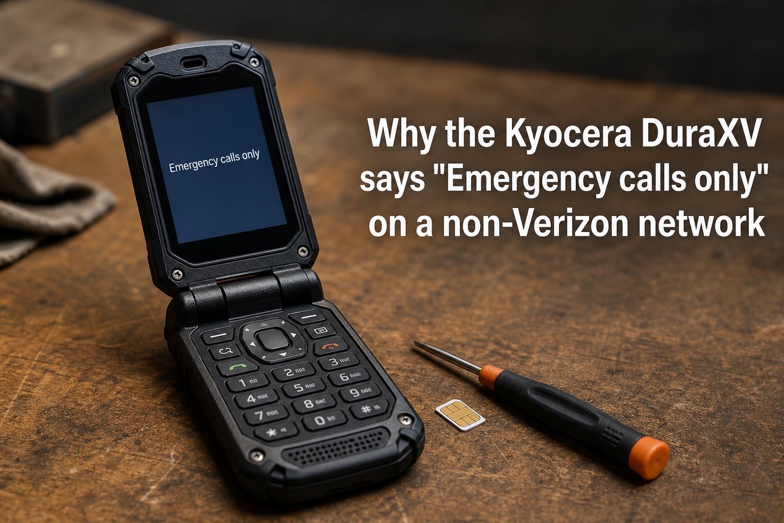Why the Kyocera DuraXV says "Emergency calls only" on a non-Verizon network