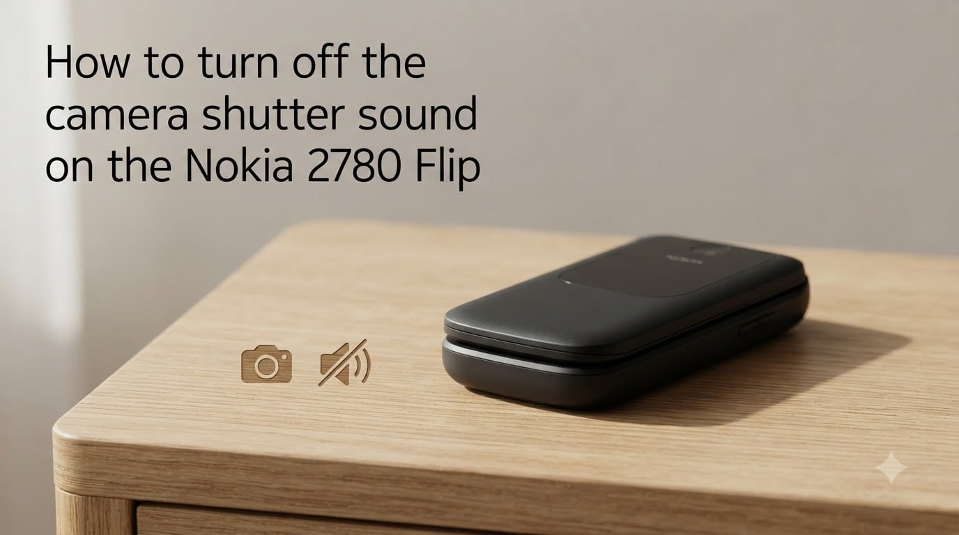 How to turn off the camera shutter sound on the Nokia 2780 Flip