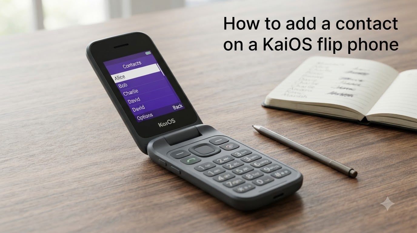 How to add a contact on a KaiOS flip phone